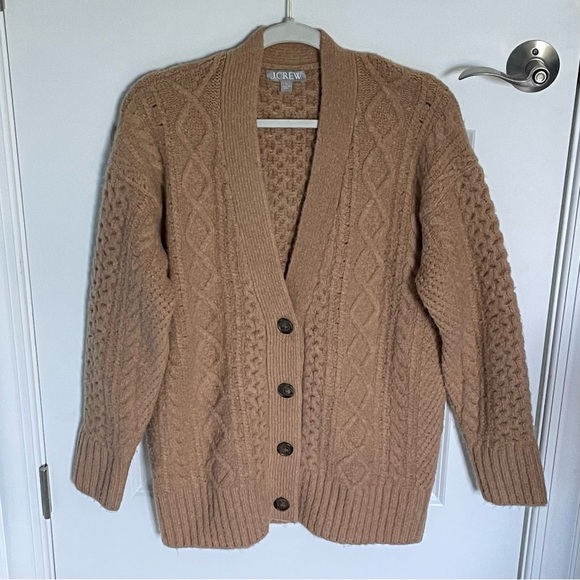 J. Crew relaxed stretch merino cable-knit sweater boyfriend fit 47588 - Picture 5 of 16